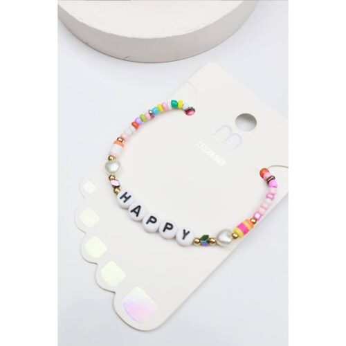 Happy Bead String Anklet