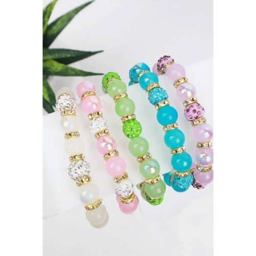 Shimmer Stone Ball Bead Stretch Bracelet