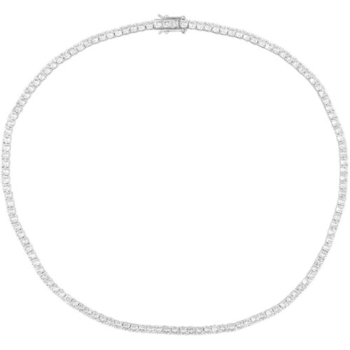 Karla Tennis Necklace-RHODIUM PLATED