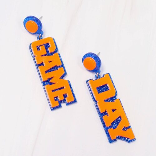 Game Day Drop Earring BLUE ORANGE