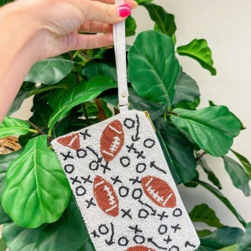 Football Plays Beaded Wristlet