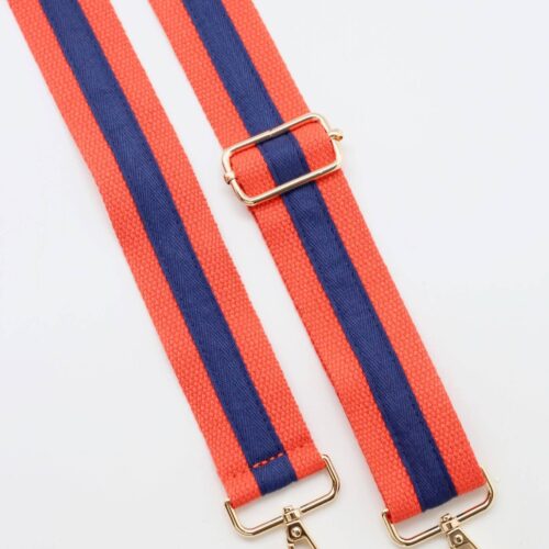 Orange & Blue Striped Purse Strap