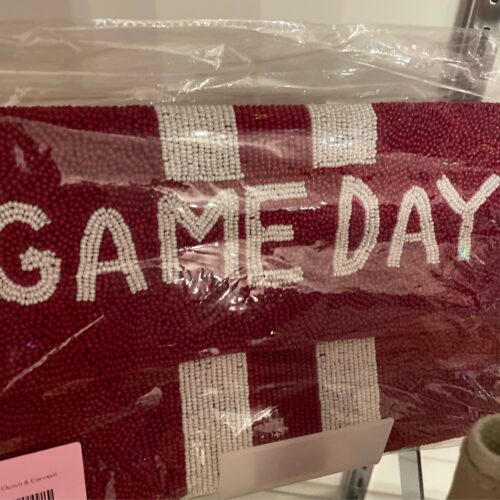 'Game Day' Clutch & Convertible Crossbody - Burgandy & White