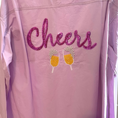 Cheers Sequin Patch Poplin Shirt