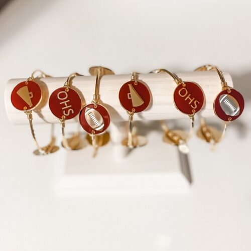 Burgandy & Gold Sports Bangles