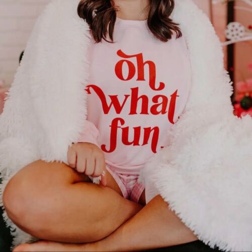 Oh What Fun Christmas Pink Sweatshirt