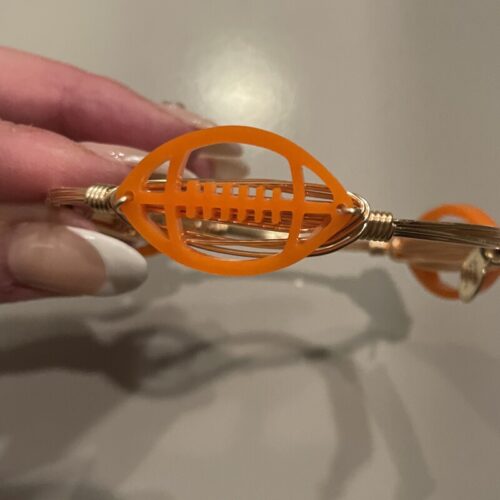 Orange Football Cutout Bangle Large