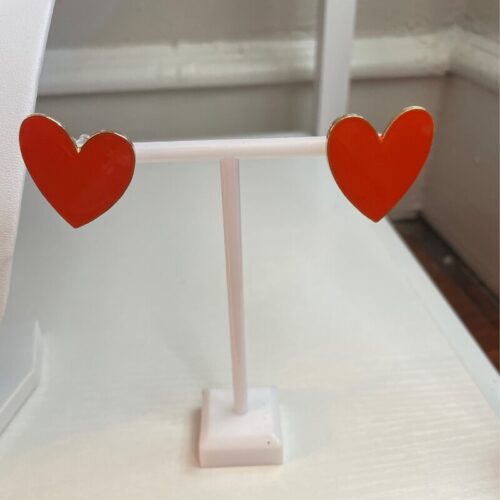 Orange Heart Earrings