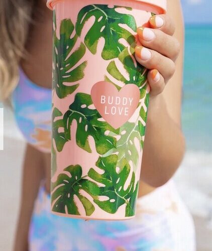 PALM TUMBLER WITH STRAW