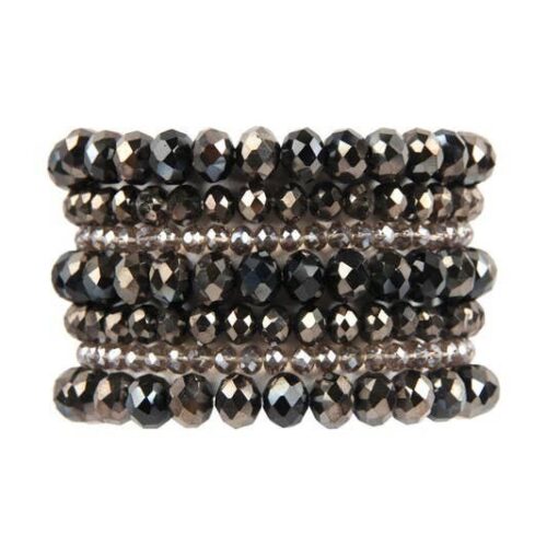 SEVEN LINES GLASS BEADS STRETCH BRACELET