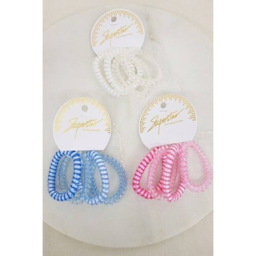 Spiral Shiny Phone Cord Hair Tie Set