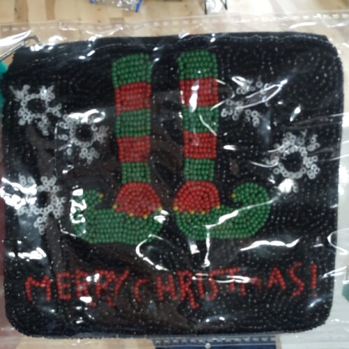 'Merry Christmas' Elf Shoes
Beaded Zip Pouch