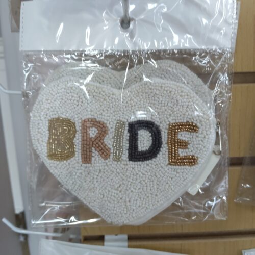 'BRIDE' Seed Beads Canvas Pouch