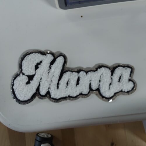 5" Mama in Patch in White - Chenille Patch / Hat Patch
